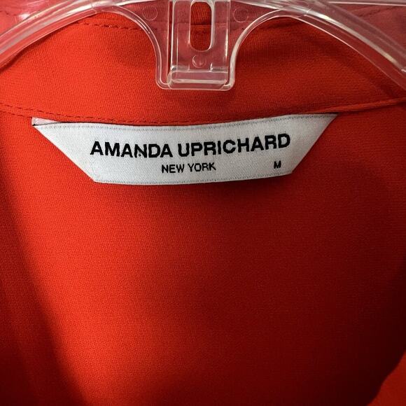 Amanda Uprichard Shirt Dress Orange Sleeveless Size M Knee Length Old Money - Picture 7 of 12